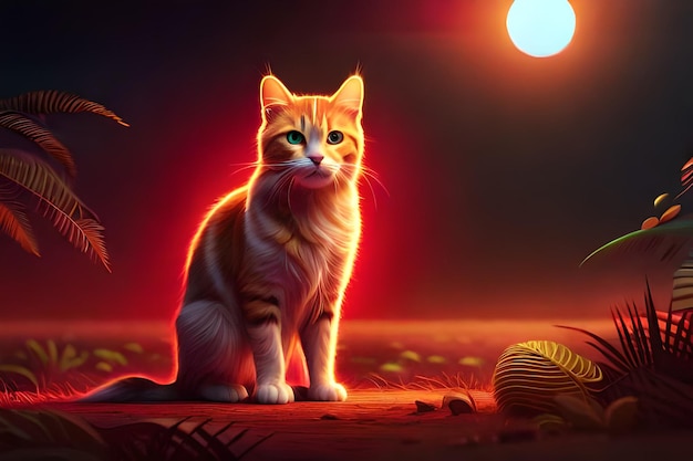 Neon Cat scifi neon cat gaming neon cat