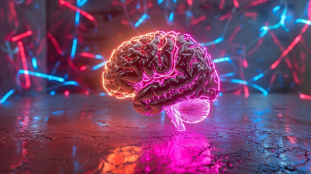 Neon cervello umano per il design x9