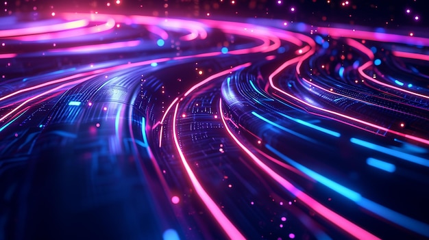 Neon Curves And Lines Creando un Futuristic Techins Capture Technology Wallpaper