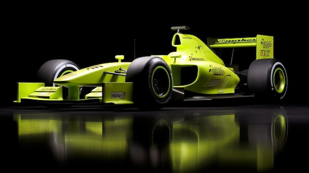 Neon Giallo Mazda F1 Auto Rendering fotorealistiche e stile verde lime