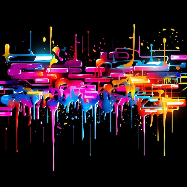 Neon Graffiti Graffiti ispirate linee etichette colorate elettriche Y2K forme neon luce trasparente arte