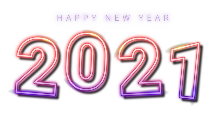 Photo neon happy new year 2021 wallpaper transparent png
