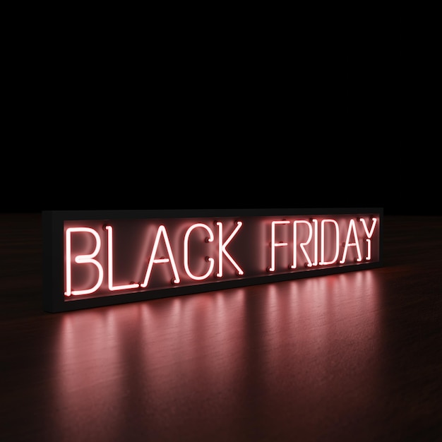 Neon realistico del Black Friday rosso