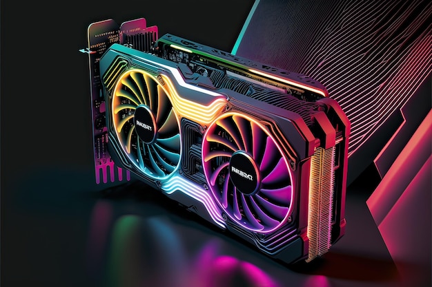 Neon rgb gaming gpu