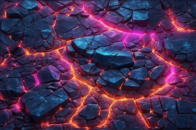 Neon Rock Texture Background Neon Stone texture Background Lava Stone Background Rock background Stone Background Magma Rock Background AI Generative