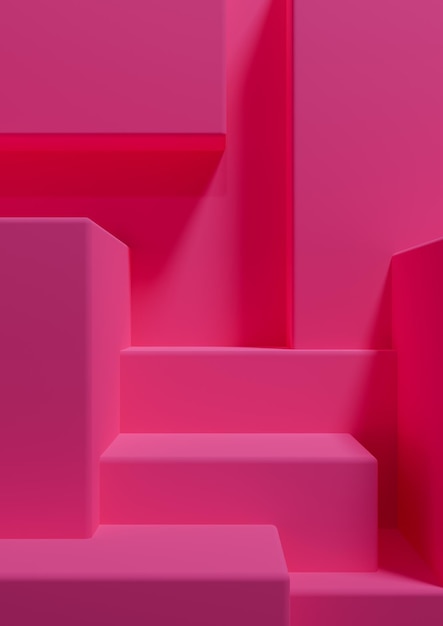 Neon rosa semplice prodotto minimo display sfondo piazze astratte podio stand fotografia del prodotto