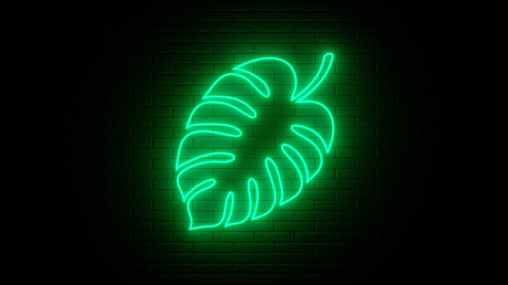 Neon sign on a brick wall illustration