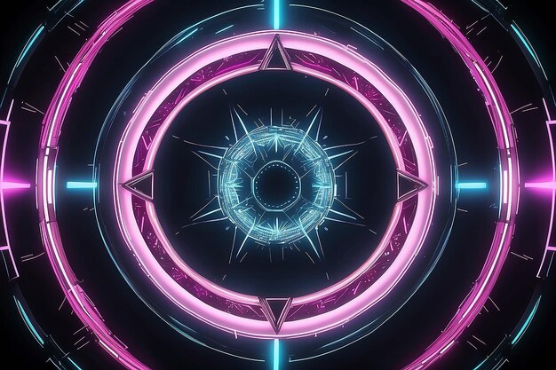 Neon Star Light Ring VJ Tunnel