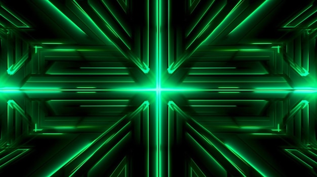 Neon verde scuro led light linee digitali sfondo sci-fi