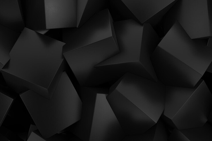 Nero astratto futuristico poligoni cubi struttura sfondo 3d rendering