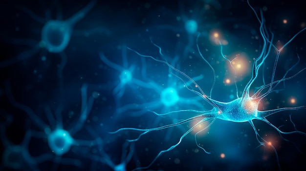 neurone umano su sfondo nero