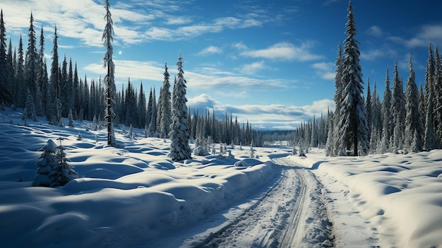 neve in una foresta Immagine fotografica sfondo HD