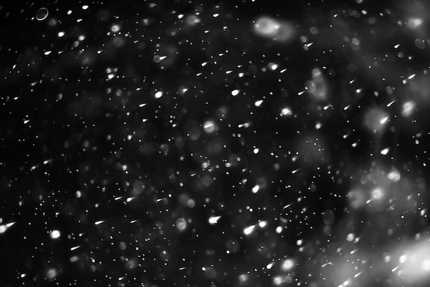 neve sfondo nero trama astratta, fiocchi di neve che cadono nella sovrapposizione del cielo