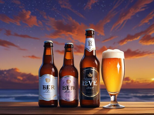 New Beers Eve Celebration Concept festivo con bicchieri di birra e applausi
