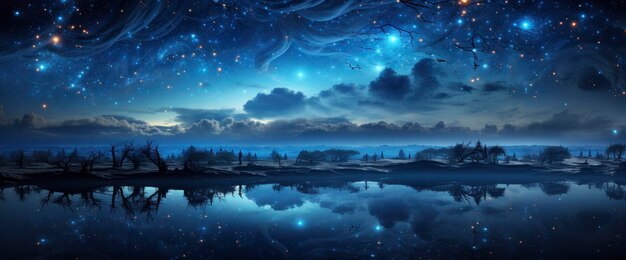 Night Starry Sky Cloudy Background Banner HD (Notte stellato e nuvoloso sullo sfondo)