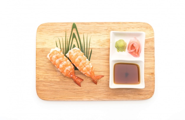 nigiri di sushi di gamberetti - stile di cibo giapponese