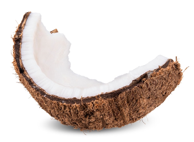 Noce di cocco isolata sul percorso di ritaglio bianco