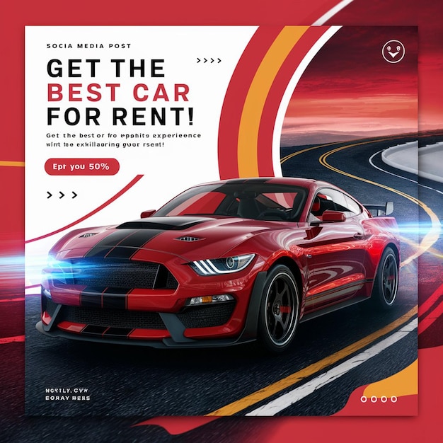 noleggio auto di lusso e vendita di auto social media instagram modello di post design