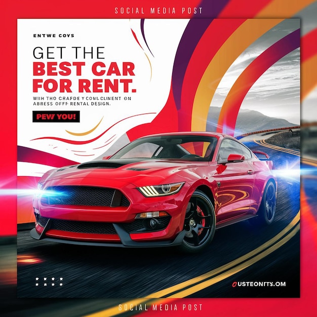 noleggio auto di lusso e vendita di auto social media instagram modello di post design