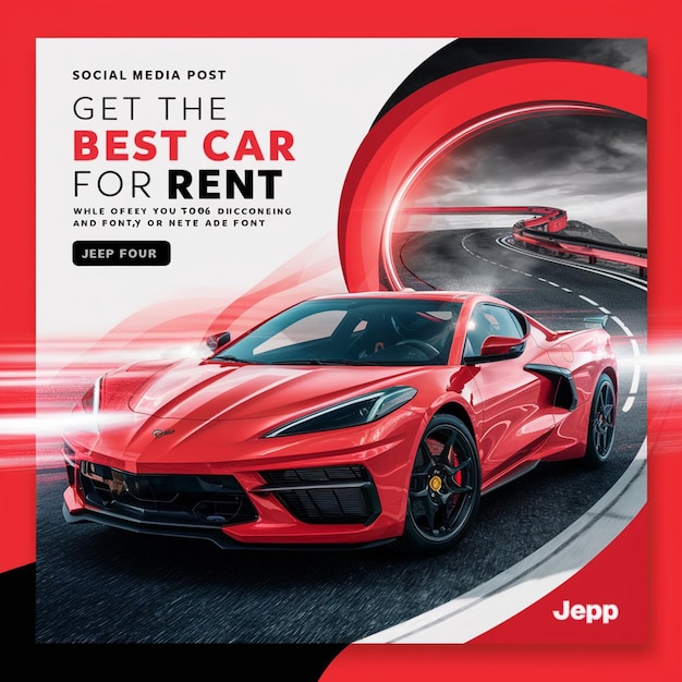 noleggio auto di lusso e vendita di auto social media instagram modello di post design