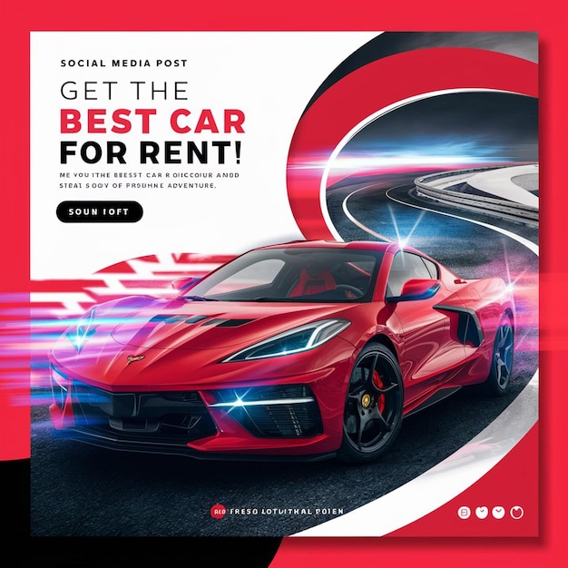 noleggio auto di lusso e vendita di auto social media instagram modello di post design