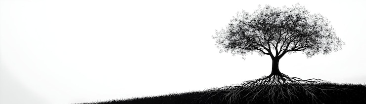 Foto nonni e nipoti albero con radici concetto di testo come vettore astratto che raffigura un albero w