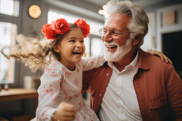 Nonno e nipote che ballano