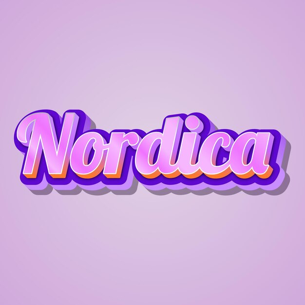 Nordica tipografia 3d design testo carino parola cool foto di sfondo jpg