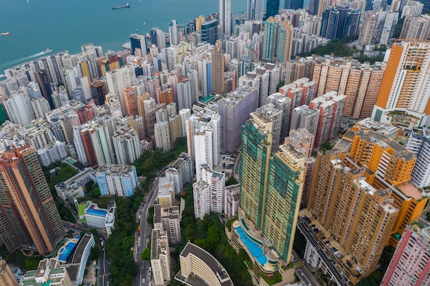 North Point, Hong Kong 01 giugno 2019: Vista dall'alto del centro di Hong Kong