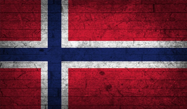 Norvegia bandiera grunge muro di mattoni texture simbolo nazionale piatto stile design concreto