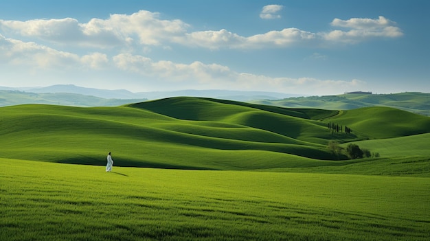 Nostalgia senza tempo Green Hills and Grass nello stile di Dimitry Roulland