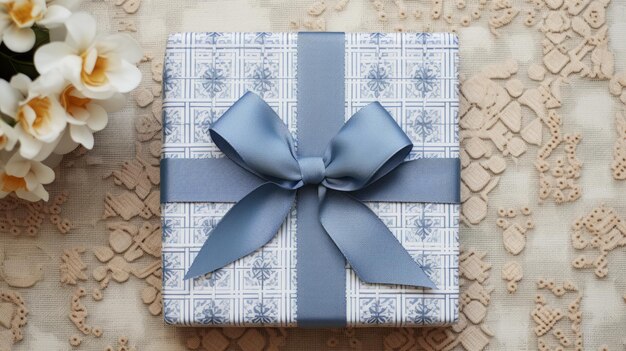 Nostalgia senza tempo ispirazioni per l'imballaggio regalo blu e bianco