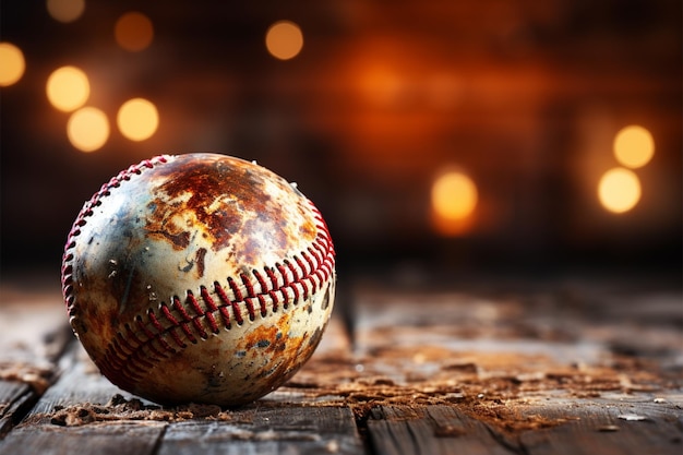 Nostalgia sportiva d'epoca sullo sfondo antico del baseball che celebra i giochi ricchi di storia