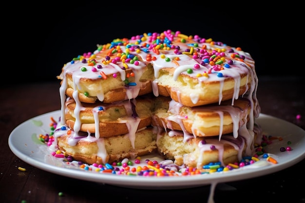 Nostalgica torta funfetti piena di spruzzate colorate