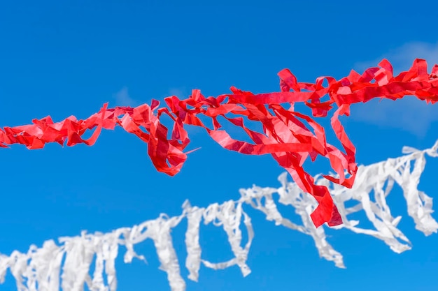 Nostri nastri decorativi preparati per una festa religiosa nella città di Lavras Novas, nel Minas Gerais