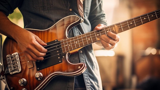 Note di basso che esplorano la bellezza della tecnica del bassista