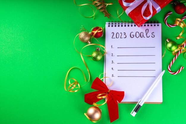 Notebook con risoluzioni per il nuovo anno