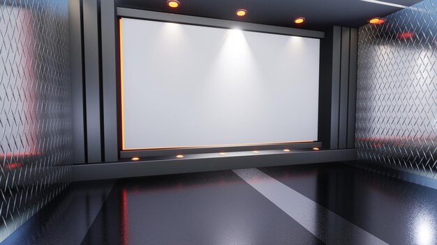 Notizie 3D Virtual TV Studio, Sfondo per programmi TV. TV su Wall.3D Virtual News Studio Background