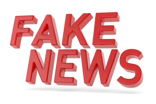 Notizie false su sfondo bianco Illustrazione 3D isolata