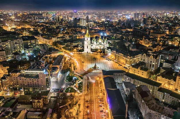 Notte aerea di vista Kiev