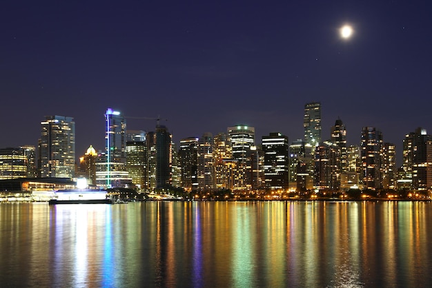 Notte del centro di Vancouver, Canada BC