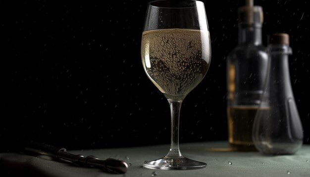 Notte di festa bevendo vino e whisky al bar generato dall'intelligenza artificiale