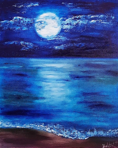 Notte di luna sul mare