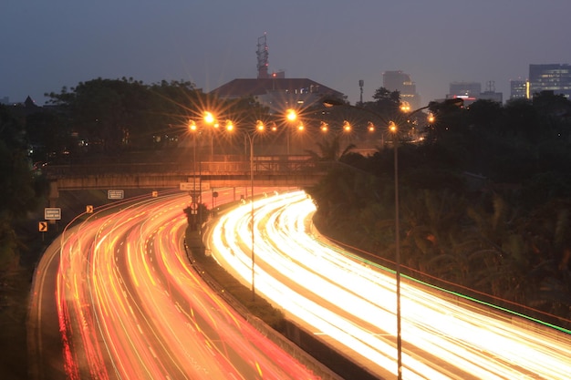 Notte Jakarta Indonesia Paesaggio urbano