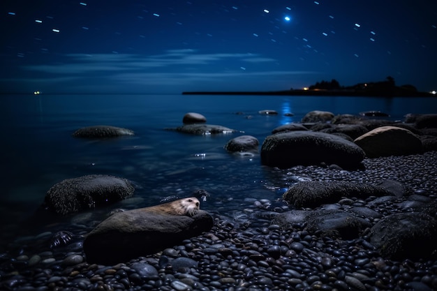 Notte stellata Beach Walk Fotografia di animali marini