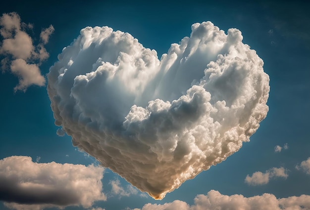 Nube a forma di cuore in un cielo blu estivo Generativo ai