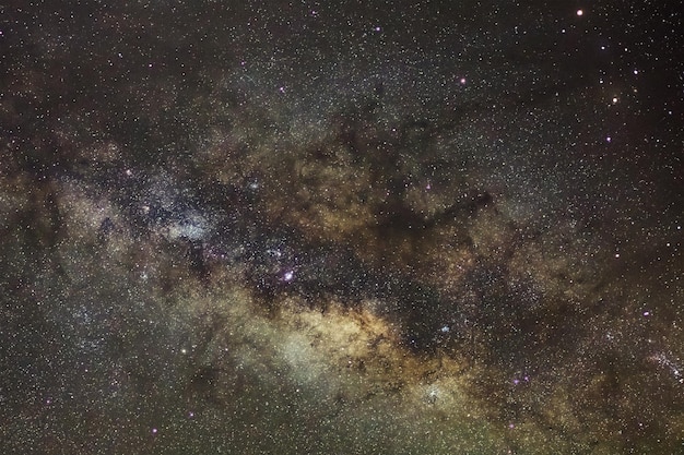 Nucleo della Via Lattea Centro galattico della Via Lattea Fotografia a lunga esposizione con grana