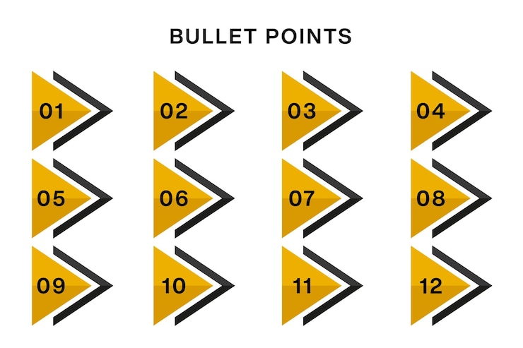 Photo numbered bullet points design