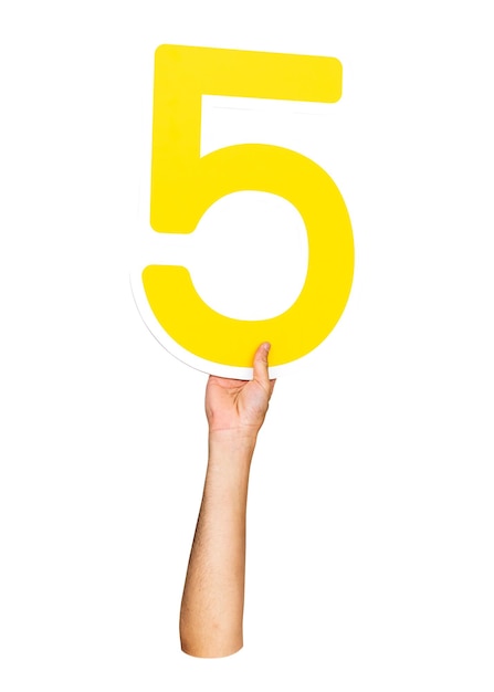Numero 5 png segno a mano sullo sfondo trasparente