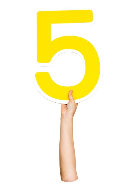Numero 5 png segno a mano sullo sfondo trasparente